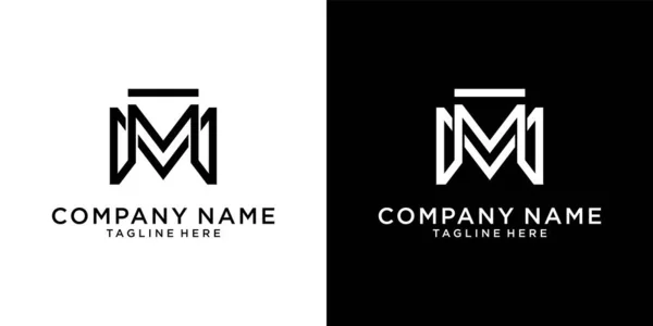 Initial Letter Logo Design Vector Black White Background —  Vetores de Stock