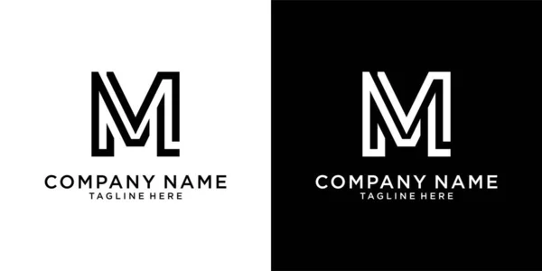 Initial Letter Logo Design Vector Black White Background — 图库矢量图片