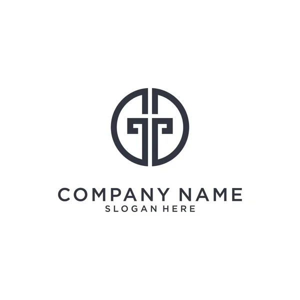 Letter Logo Design Template Vector White Background — Stok Vektör