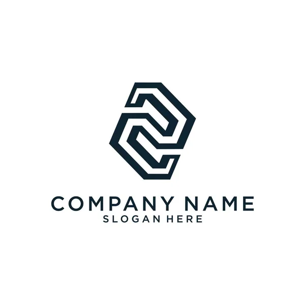 Letter Monogram Logo Design Vector White Background — Image vectorielle