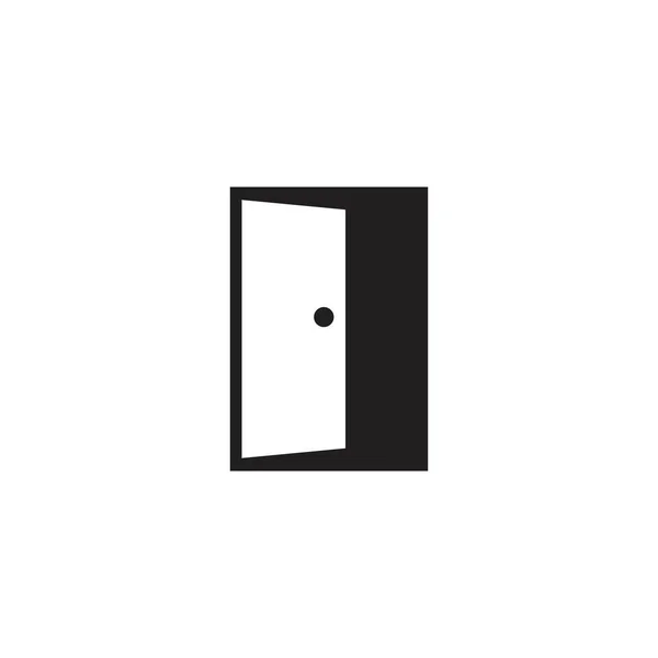 Door Vector Logo Design Black Door Icon — Archivo Imágenes Vectoriales