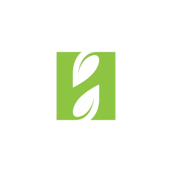 Initial Letter Logo Leaves Vector — Vetor de Stock