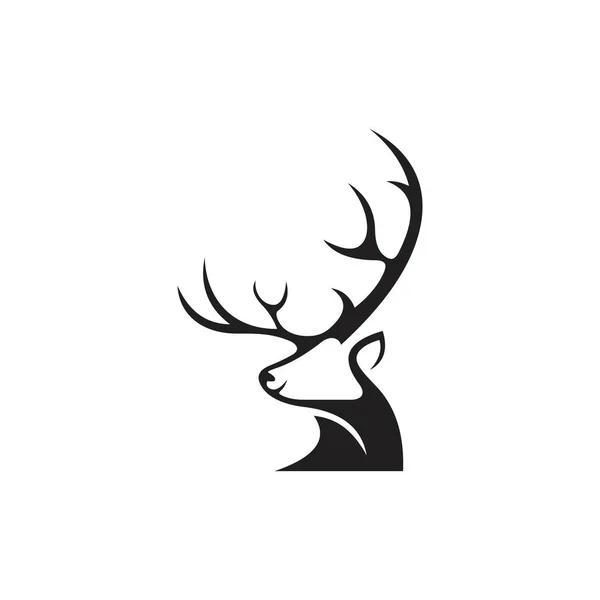 Tête Cerf Logo Modèle Vectoriel Icône Illustration Design — Image vectorielle