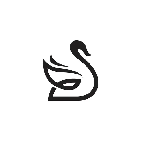 Swan Logo Design Vector Concept Swan Icon — Stock Vector