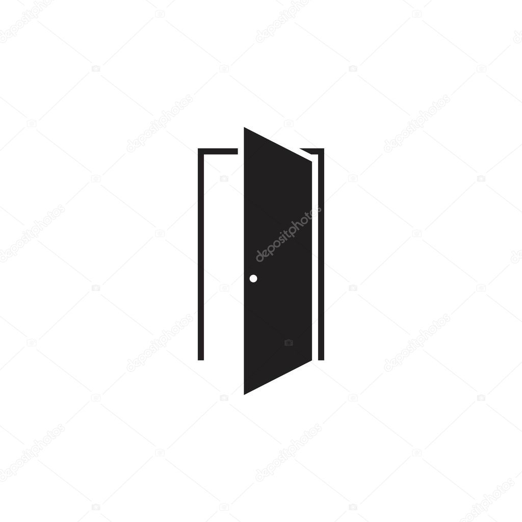 Door vector logo design black. Door icon