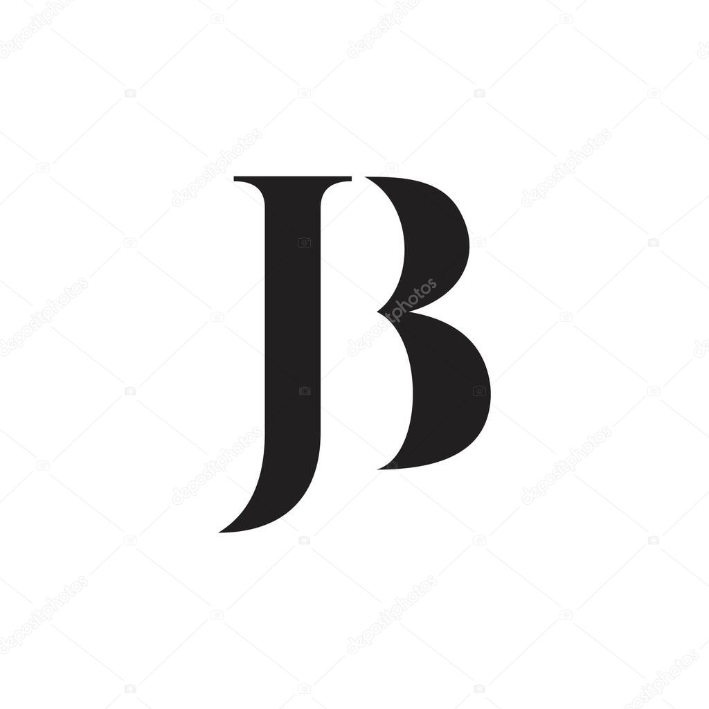 JB or BJ initial letter logo design concept.