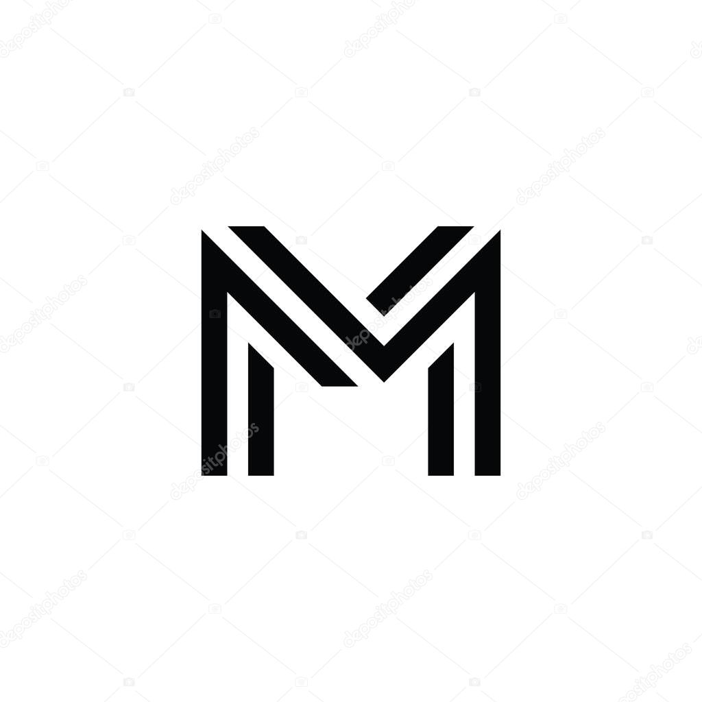 MM or M initial letter logo design vector.