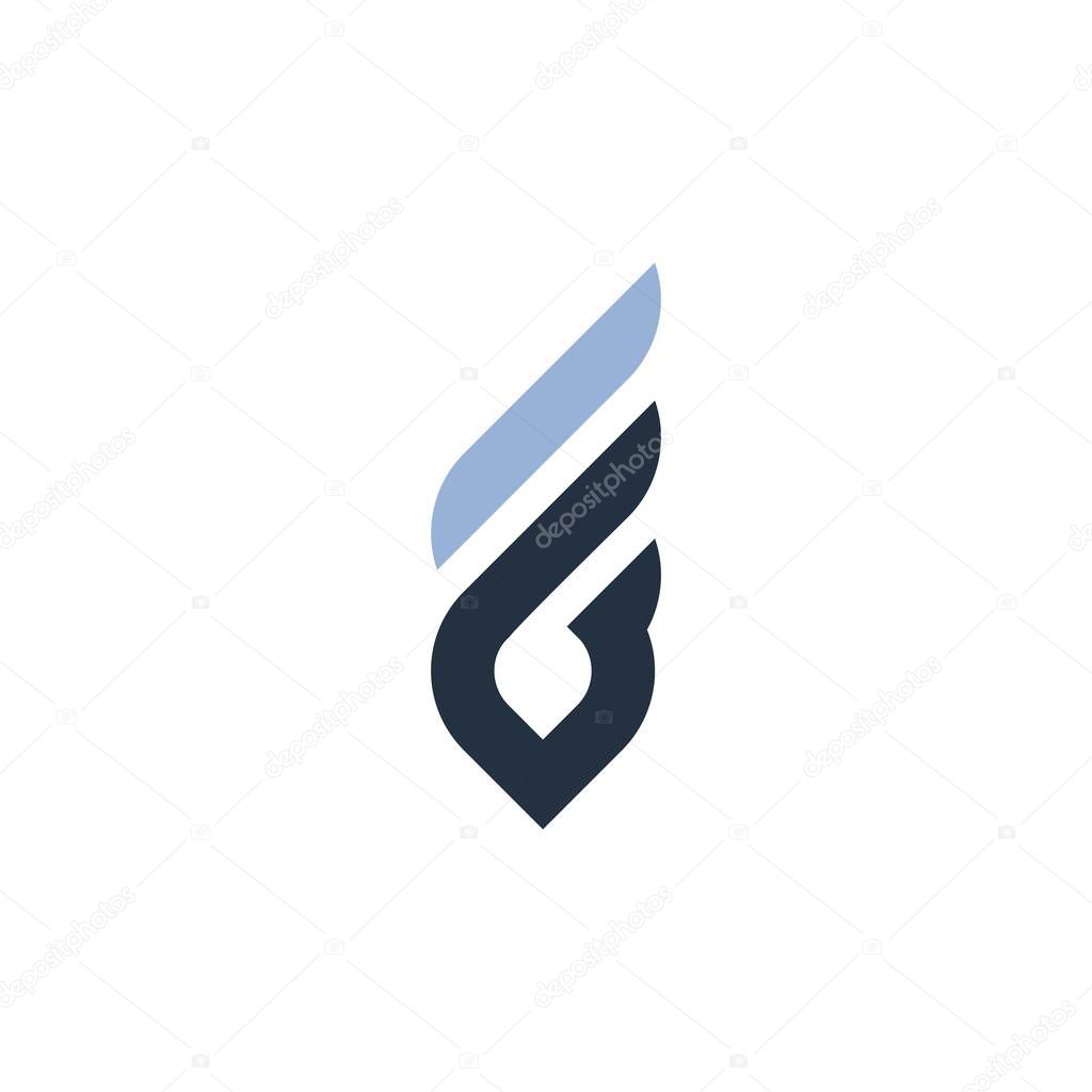 GF or FG initial letter logo design vector