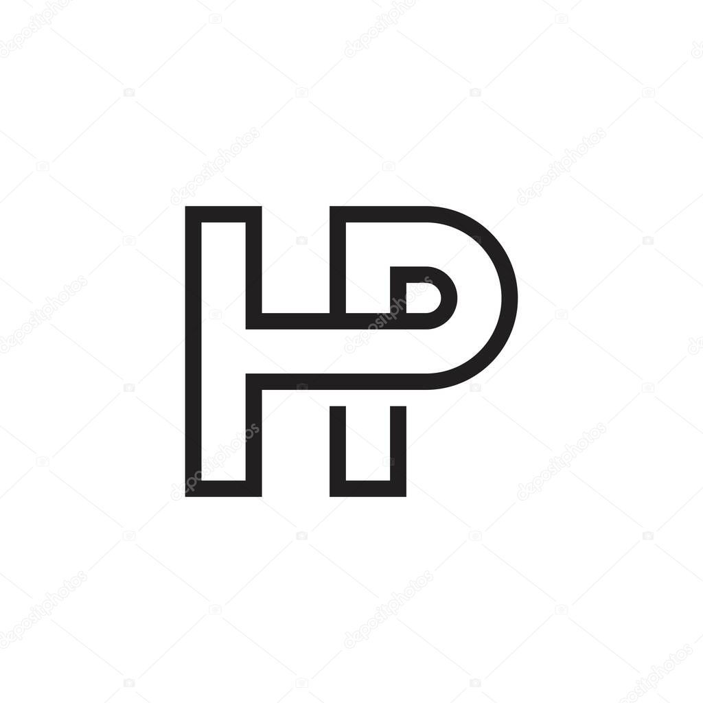 HP or PH initial letter logo design vector.