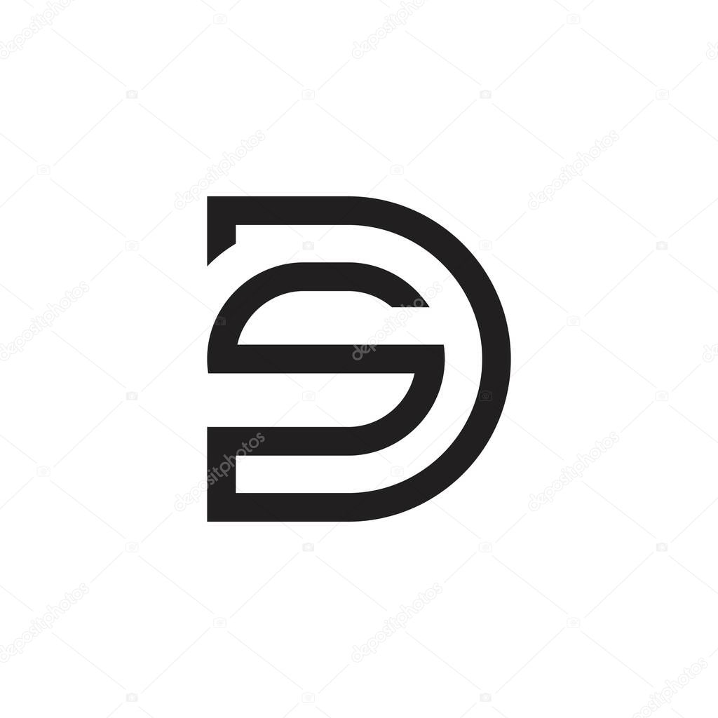 SD or DS initial letter logo design concept