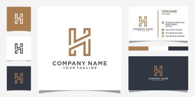 H or HH initial letter logo design concept.