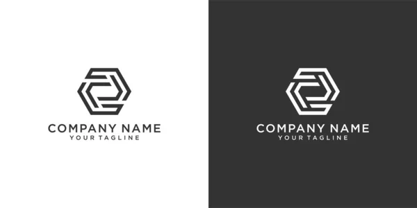 Letter Monogram Logo Design Vector Black White Background — Vettoriale Stock