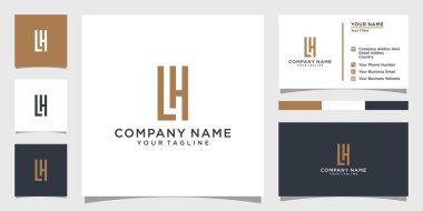 LH veya HL ilk harf logo tasarım vektörü ve kartvizit tasarımı.
