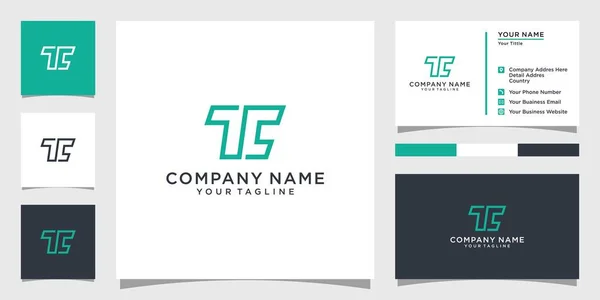 Initial Letter Logo Design Concept Business Card Design — Stock Vector