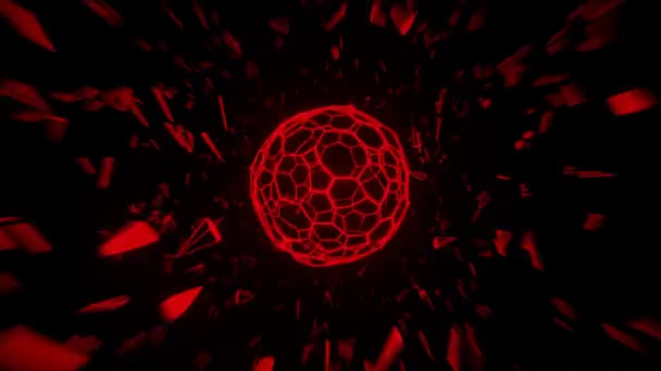 Abstract Sphere Structure Floating Air Deforming Loop Digital Art Generative — Vídeos de Stock