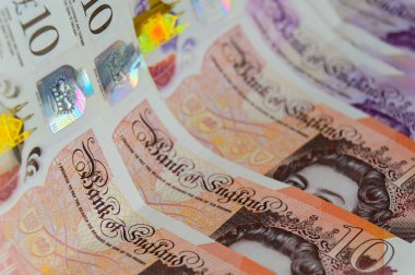 GBP İngiliz 10 ve 20 pound para birimi