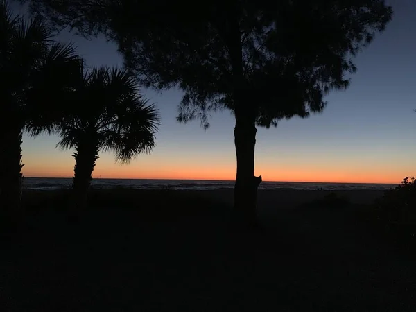 Schöner Sonnenuntergang Über Dem Strand — Stockfoto