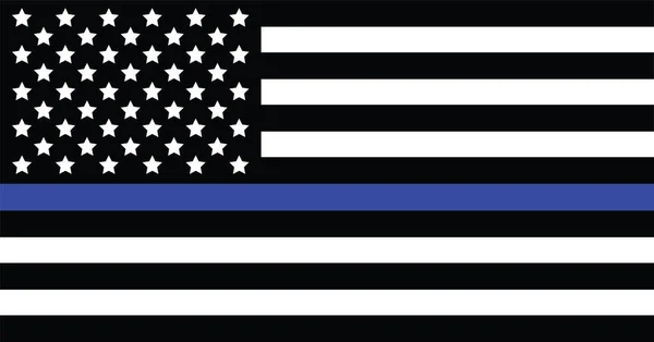 Usa Flag Blue Line Police American Flag Vector Illustration — Image vectorielle