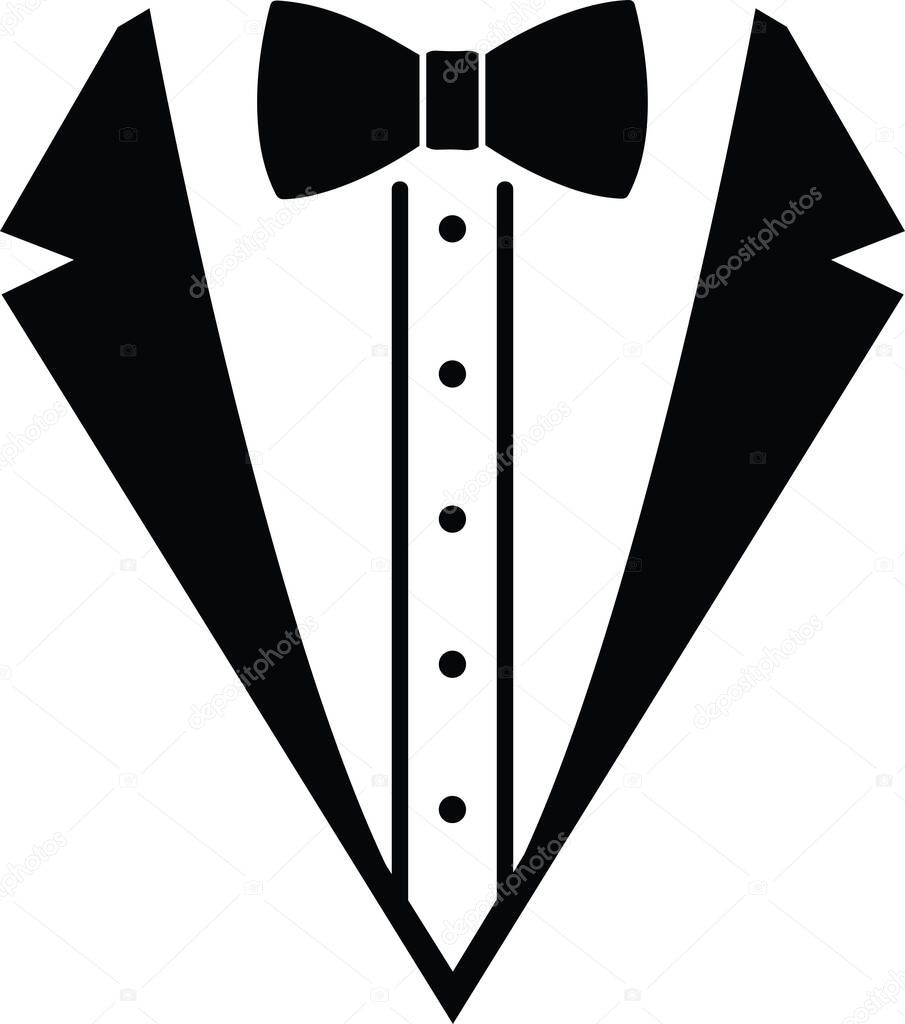 Bow Tie Suit Bowtie Tuxedo Vector Fancy . Vector illustration