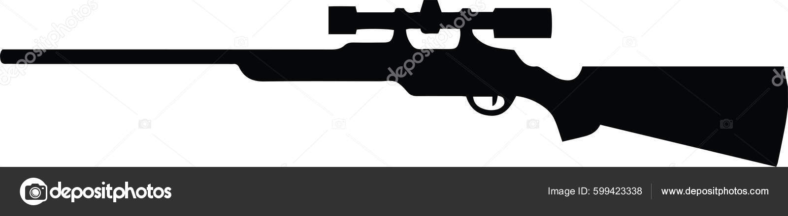 Hunting Rifle Silhouette Weapon Game Illustrating Hunt Vector