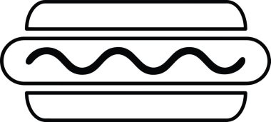 Hot Dog Bun Food Vector Tasty Art Logo. Vector illustration