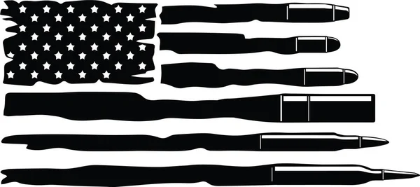 Bullet Flag Usa American Flag Rifle Pistol Handgun Vector Illustration — Image vectorielle