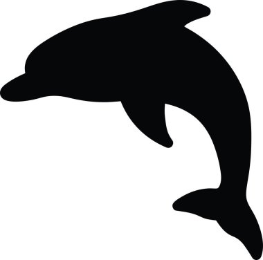Dolphin Animal Nature Ocean Sea Outline Silhouette Vector. Vector illustration