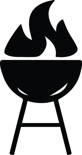 Grill Bbq Barbeque Fire Meat Party Celebration Vector Illustration — 图库矢量图片