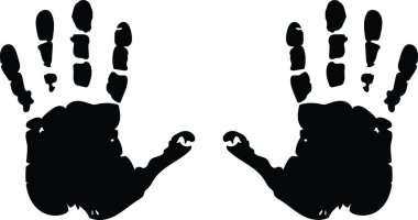 Hand Print Dirty Bloody Zombie Halloween . Vector illustration