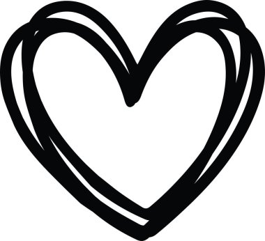 Stacked Heart Monogram Design Graphic Clipart Vector. Vector illustration