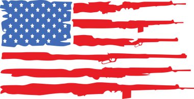 We The People Rifle Gun USA Distressed American Flag . Vector illustration