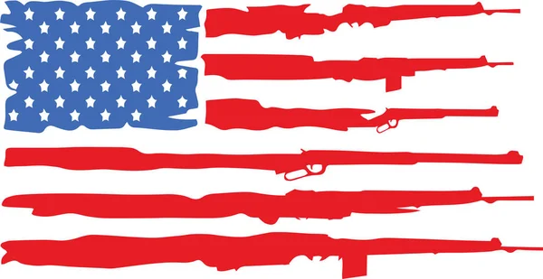 People Rifle Gun Usa Distressed American Flag Vector Illustration — Stock Vector