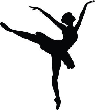 Ballerina Ballet Dancer Dancing Silhouette Female Performer. Vector illustration