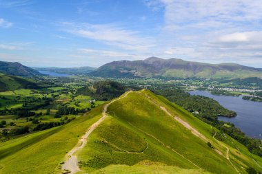 Hiking trail up Catbells in The Lake District National Park.