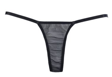 Sexy black thong with a T-neck isolated on a white background.