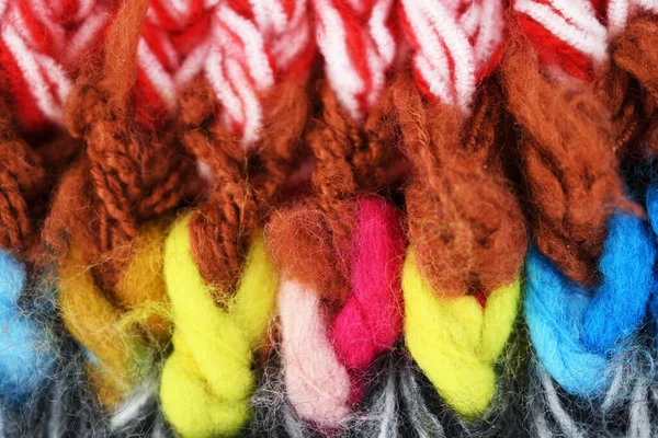 针织羊毛特写的色彩艳丽的彩色背景 — 图库照片