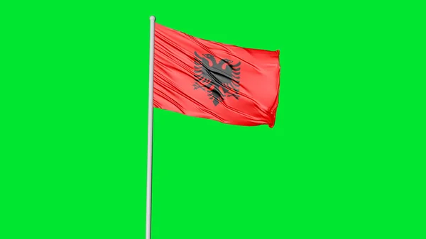 Albania National Flag Flying Image — Stockfoto