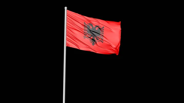 Albania National Flag Flying Image — 스톡 사진