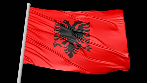 Albania National Flag Flying Image — Stockfoto