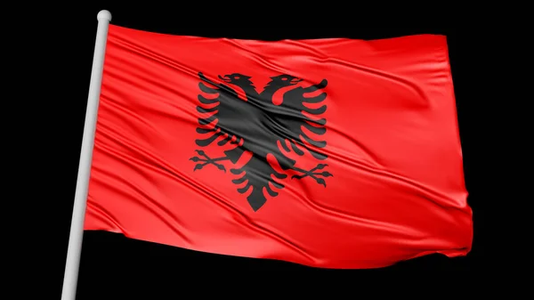 Albania National Flag Flying Image — Zdjęcie stockowe