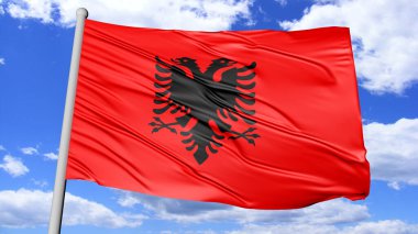 Albania National Flag Flying Image 