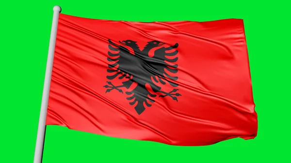 Albania National Flag Flying Image — Stockfoto