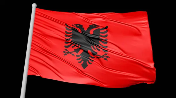 Albania National Flag Flying Image — ストック写真