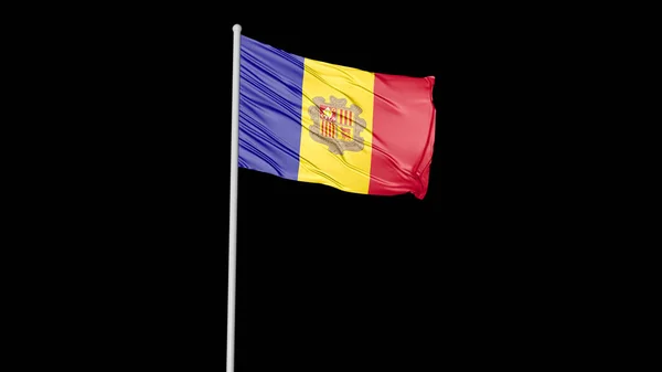 Andorra National Flag Flying Image — Photo