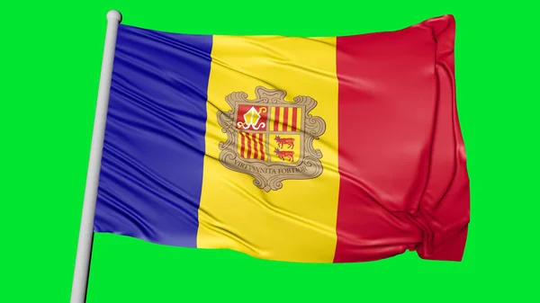 Andorra National Flag Flying Image — Photo