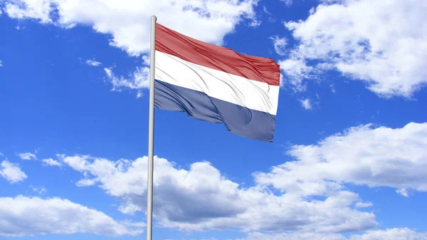 Netherland Flag Flying Sky Image — 图库照片