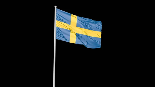 Sweden Flag Flying Sky Image — Zdjęcie stockowe