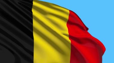 Belgium flag Flying In Sky Video.