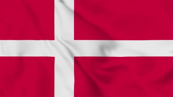 Denmark Flag Flying Animation — Stock video