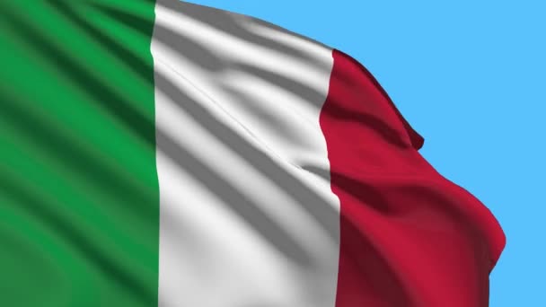 Italy Flag Flying Animation — Vídeo de Stock